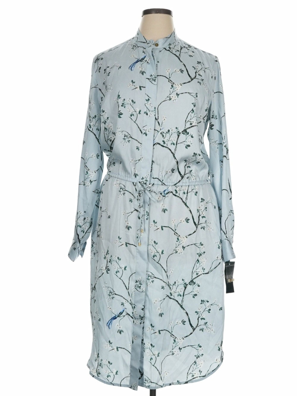 Brand New Ralph Lauren Atyanna Floral Light Blue Dress with pockets, size 16